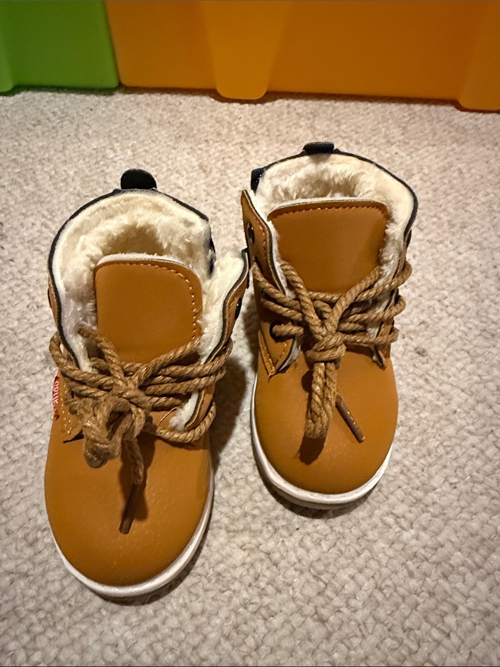Jordan Kids Tan Faux-Sheepskin Winter Boots
